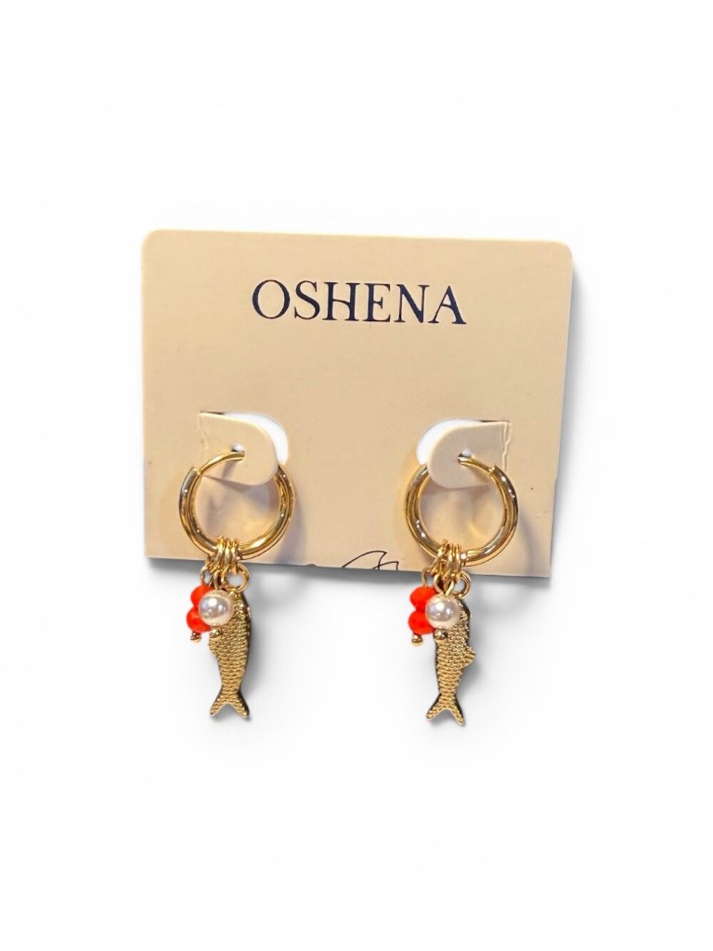 Brand New Oshena Sirena Charm Hoop Earrings